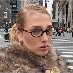 Vintage Oval Sunglasses NEW Women Luxury Brand Designer Small Oval Anti Blue